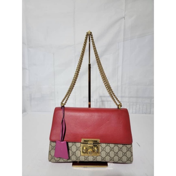 Authentic GUCCI GG Supreme Monogram Calfskin Medium Padlock Shoulder Bag - Picture 4 of 16